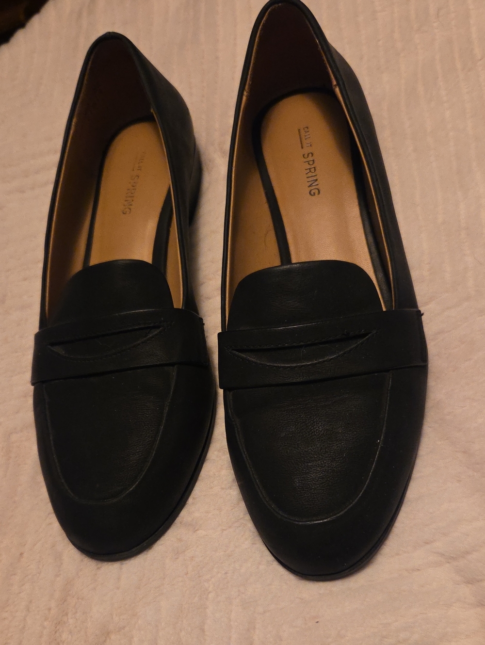 Call It Spring -Black Leather Penny Loafers